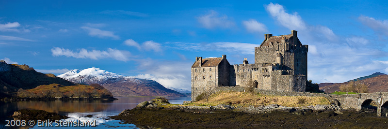 Eilean Donan, castle, scotland, loch duich, panoramic photo